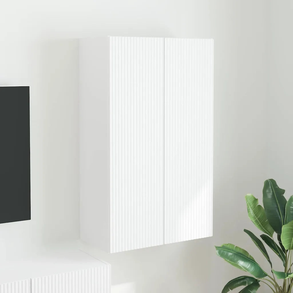 Mobile TV da Parete | Armadietto TV | Mobile Porta TV Bianco 59,5 x 31 x 100 cm Legno multistrato