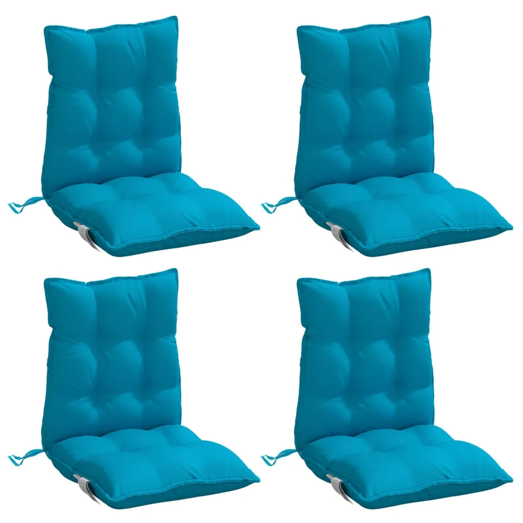 Cuscini Sedia Schienale Basso 4 pz Azzurro in Tessuto Oxford 377684