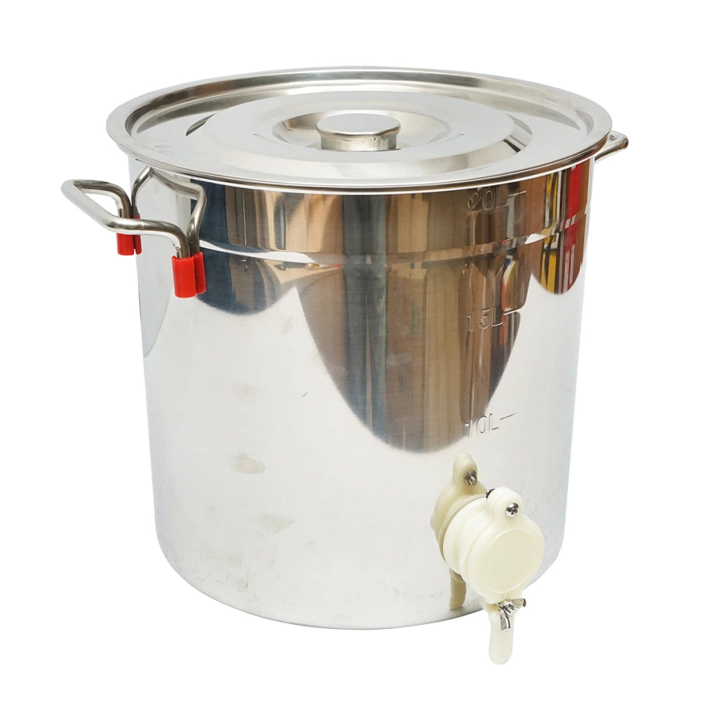 Maturatore in acciaio inox con coperchio per miele, capacità 50 kg