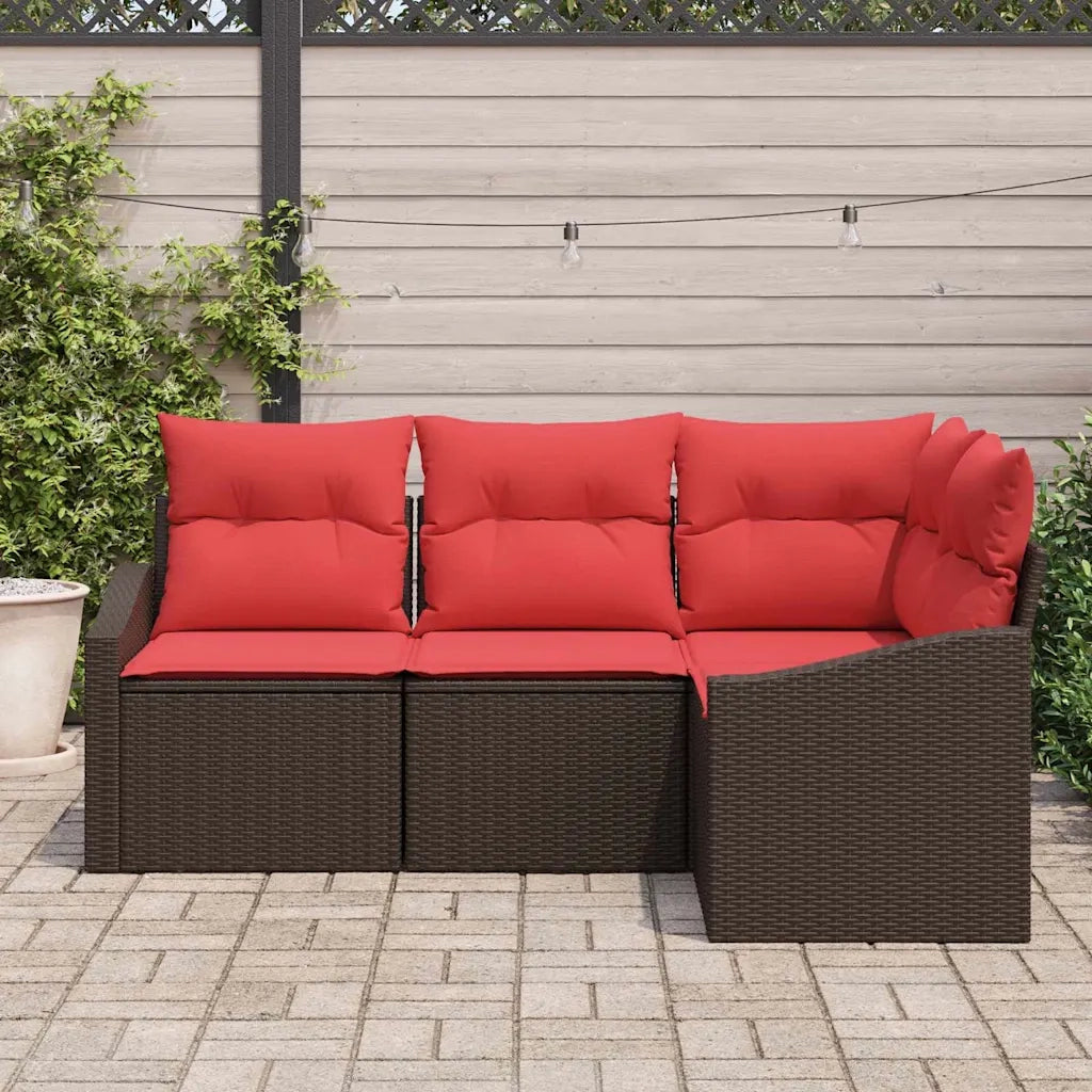Set di divani 4 pz Marrone polyrattan 3346704