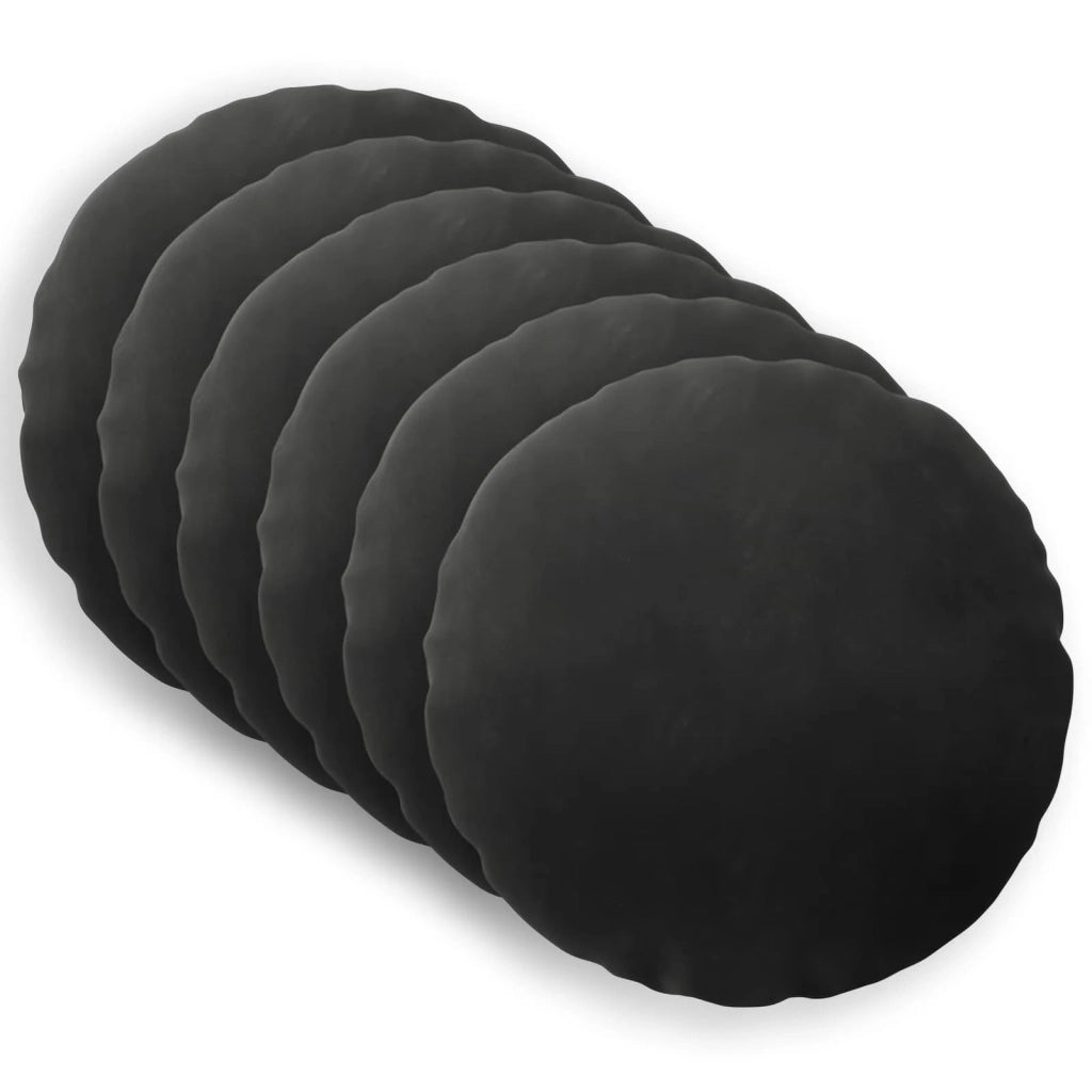 Federa 6 pcs HEERLEN Nero Ø 60 cm Velluto 922868
