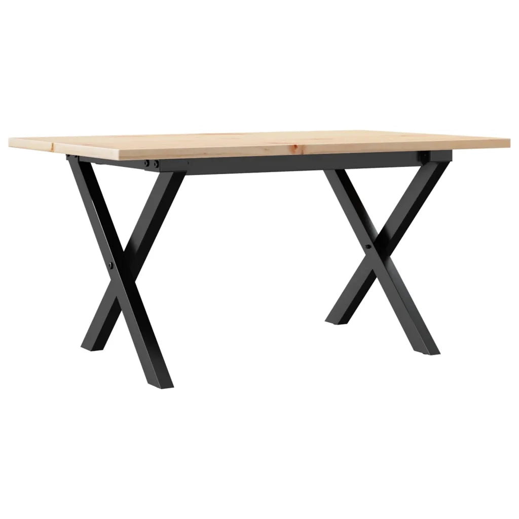 Tavolino da salotto | Tavolino da caff¨¨ | Tavolino da Soggiorno Telaio a X 80x50x40 cm Legno Pino e Acciaio