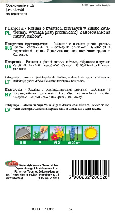 Pelargonium - Pelargonium bianco F2 10g