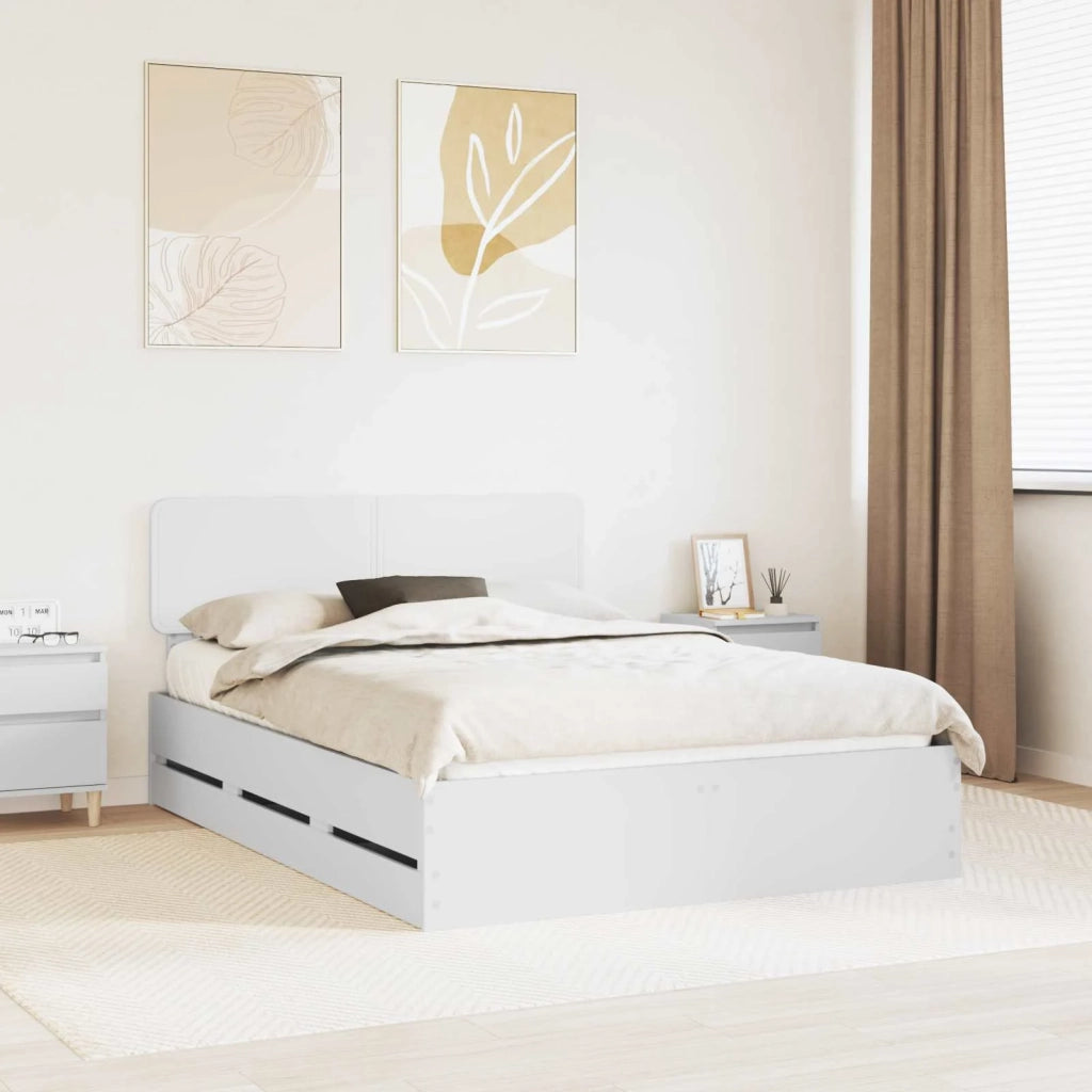 Struttura del letto-Giroletto-Rete del Letto Bianco 150 x 200 cm Legno ingegnerizzato 237540