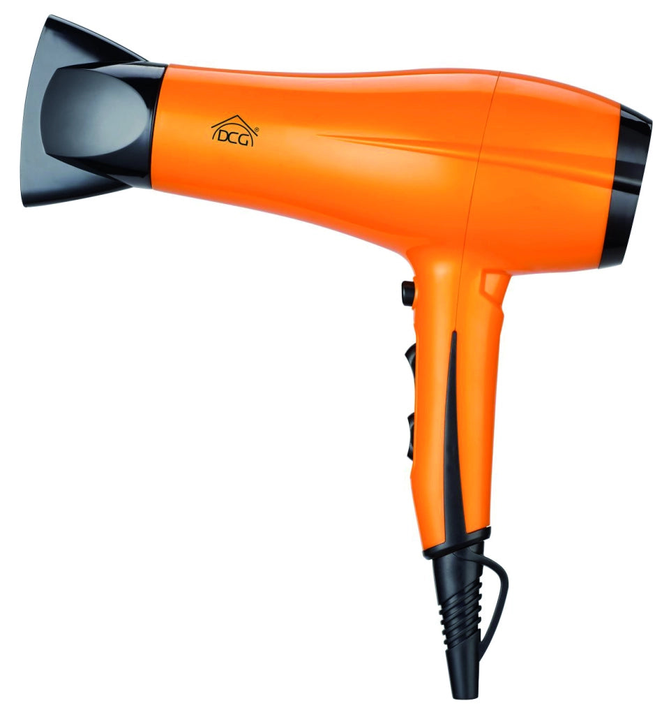 Dcg ASCIUGACAPELLI CON DIFFUSORE 1.800/2.000 W Col. Arancione - 2 velocitÃE, 2 temperature