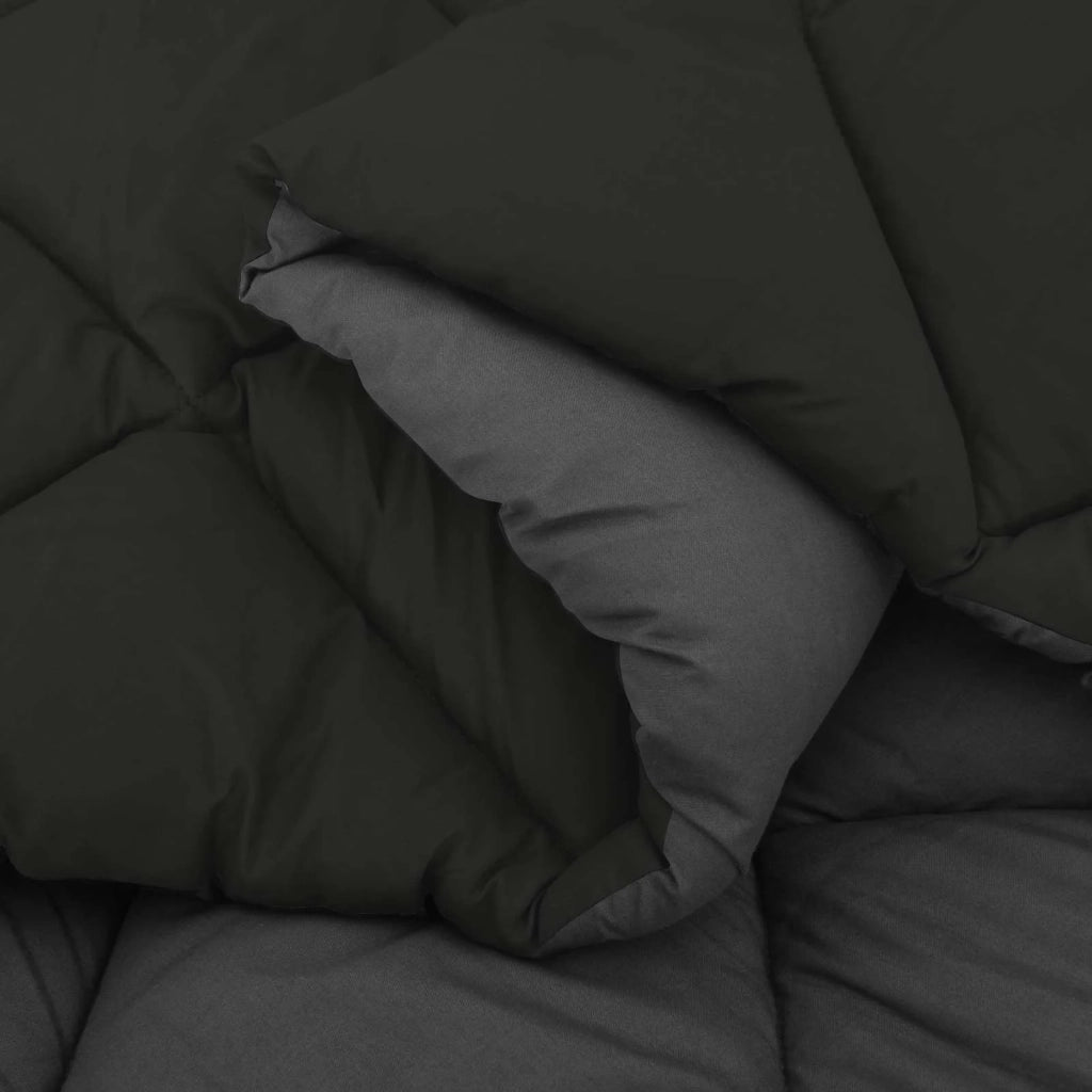 Duvet Estivo Nero e antracite 200 x 140 cm Microfibra 42025477