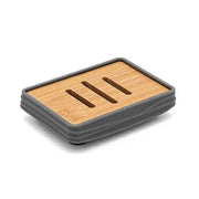 Porta sapone da appoggio grigio in abs e bambù Wave