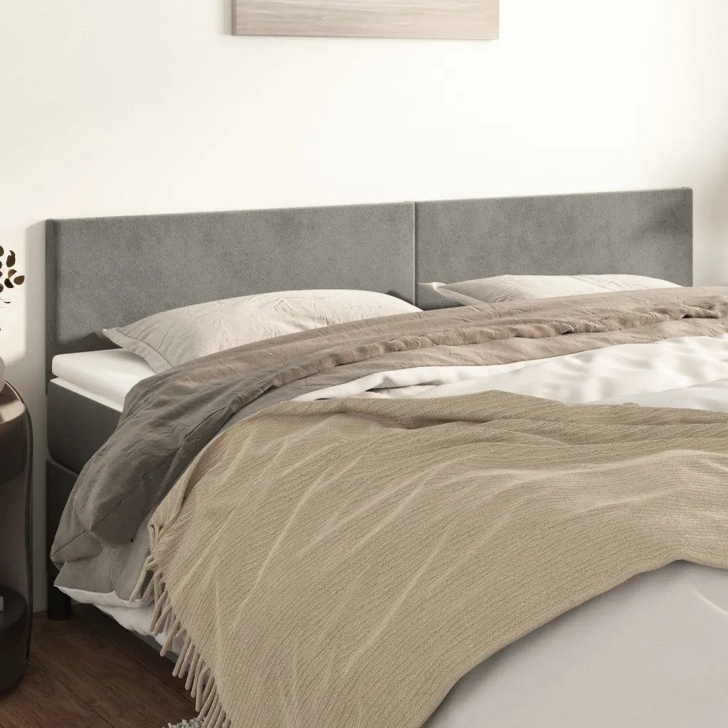 Testiera | Testata Grigio Chiaro 200x5x78/88 cm in Velluto