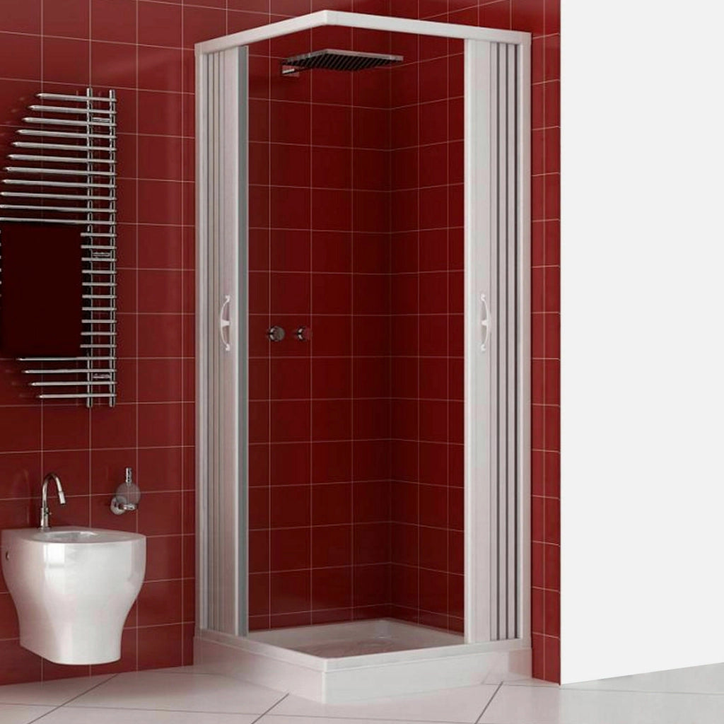 Box doccia Luna 80x90 cm in pvc apertura soffietto centrale