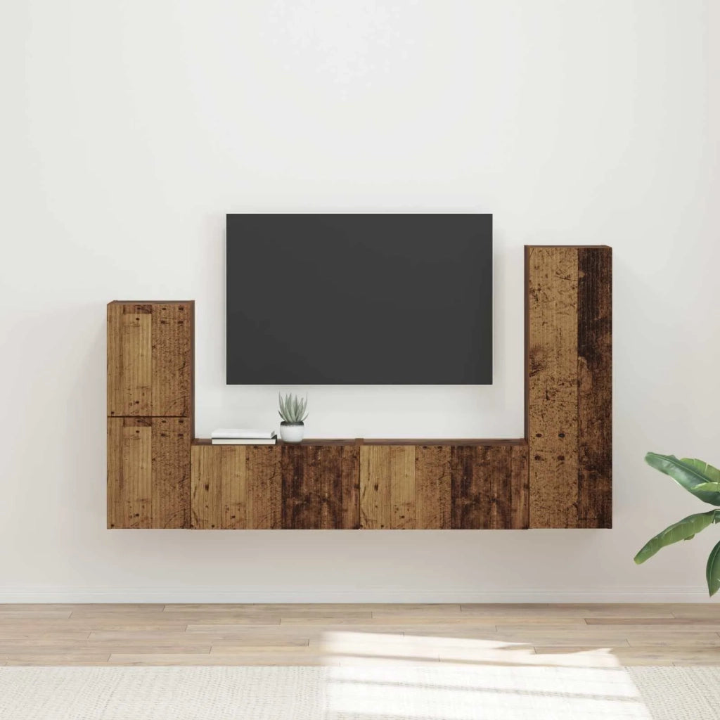 Set mobile TV 4 pcs Legno vecchio Legno multistrato 3409031
