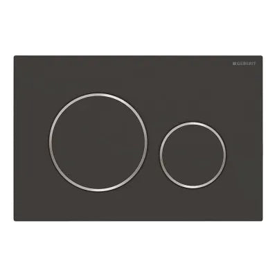 Placca di comando Geberit Sigma20 nero opaco e inserti lucidi