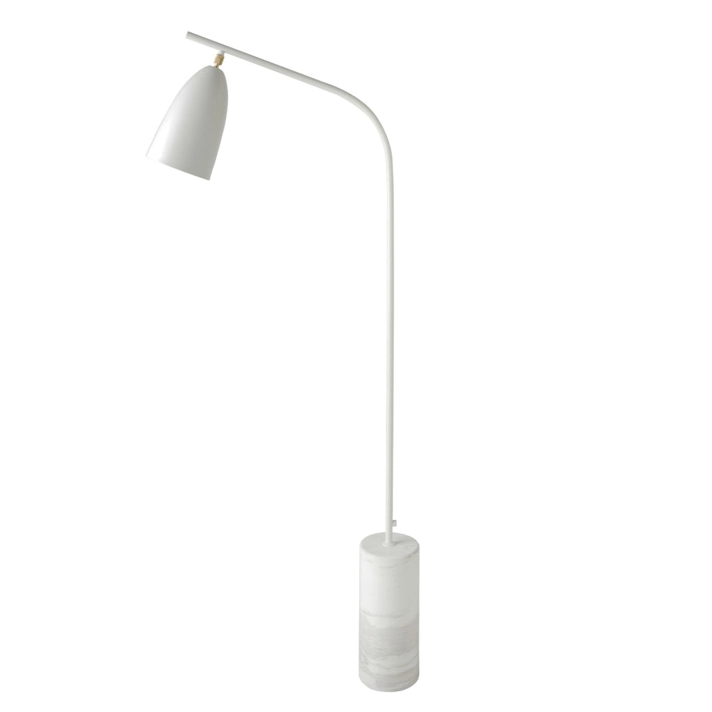 Lampada da terra in marmo e acciaio bianco