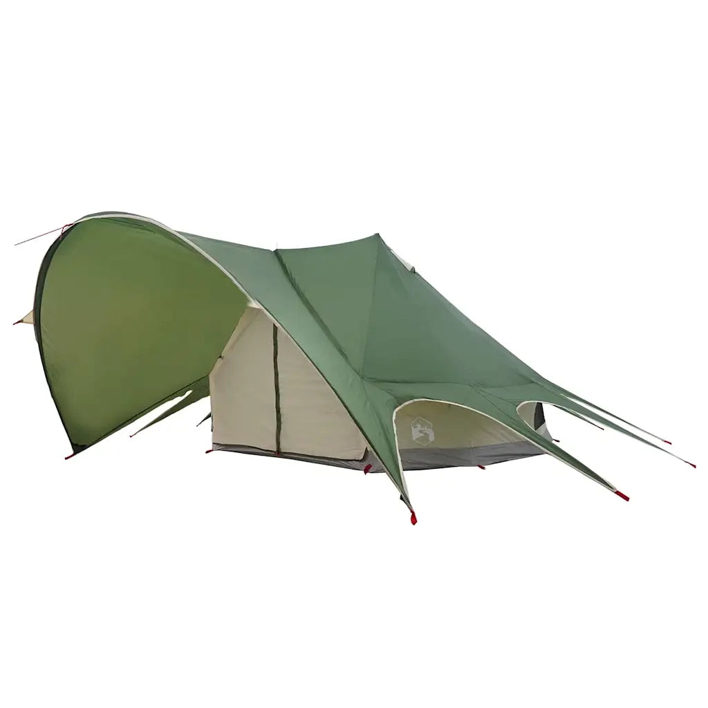 Tenda Teepee per 7 Persone Verde e Grigio 600 x 600 x 347 cm