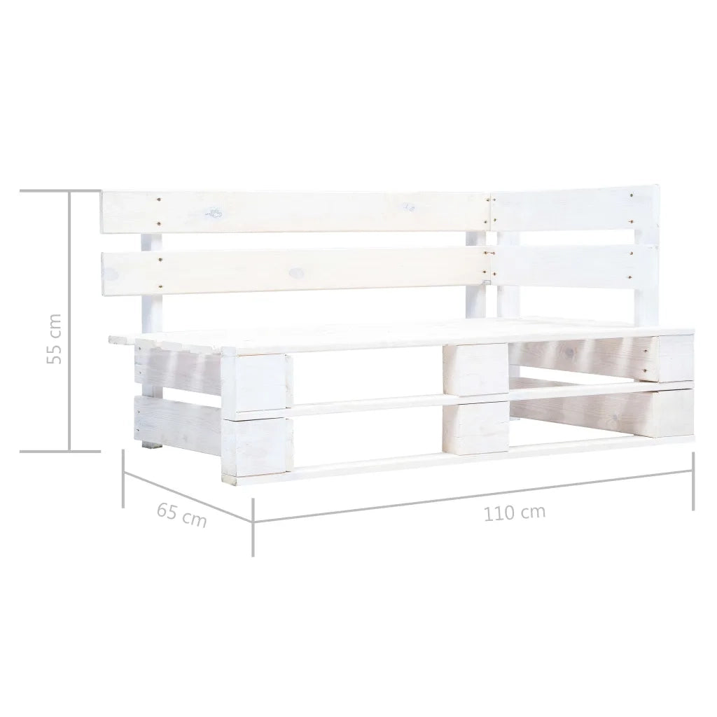 Set Divani in Pallet con Cuscini 4 pz in Pino Impregnato Bianco 3066711
