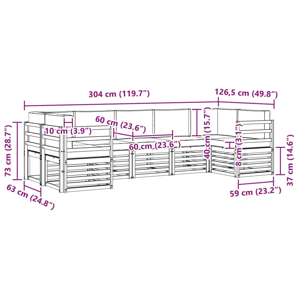 Set divano sezionale 7 pcs Bianco e Antracite 3392417