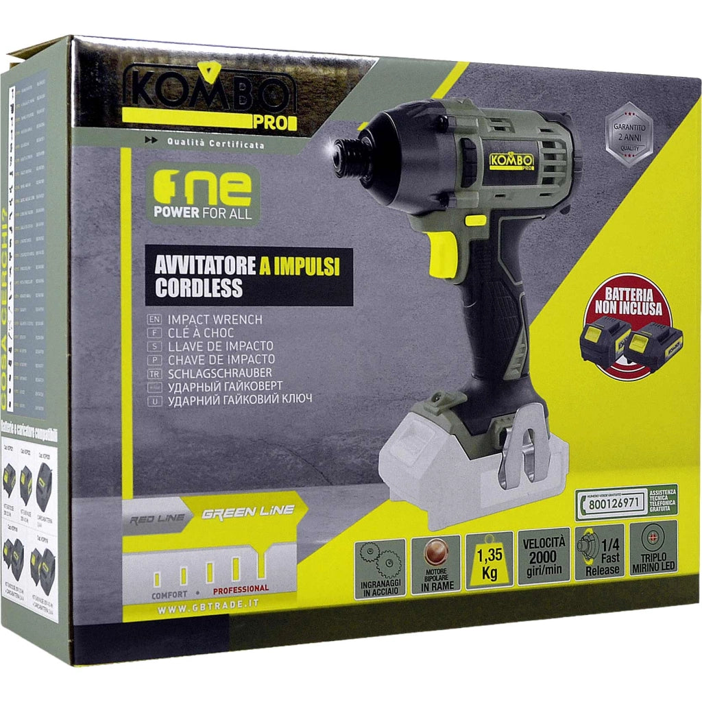 Avvitatore a Impulsi Cordless + Batteria 20V 4.0Ah