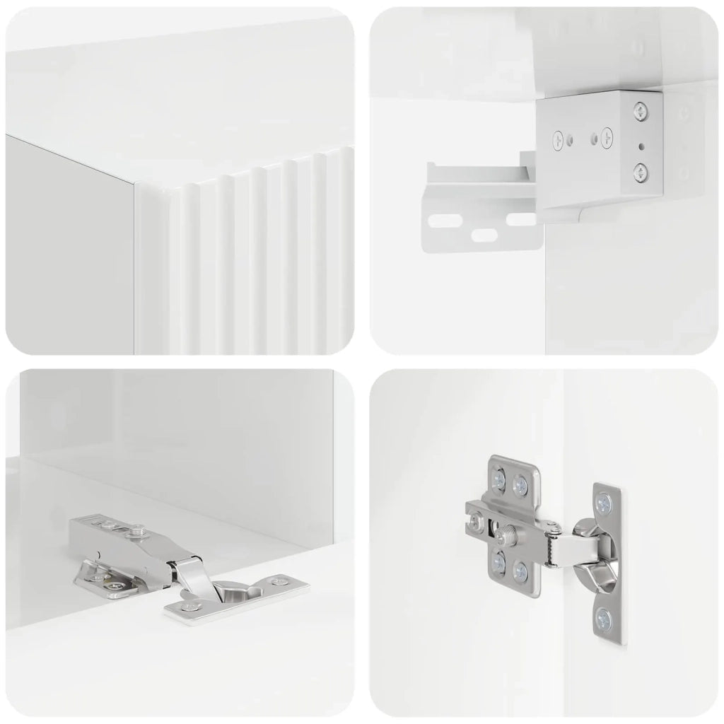Set mobile TV 5 pcs Bianco Lucido Legno multistrato 3409100