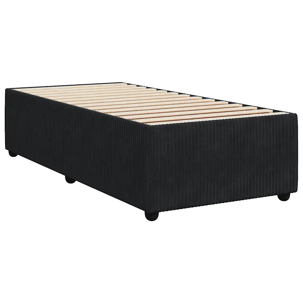 Giroletto a Molle con Materasso Nero 90x200 cm in Velluto