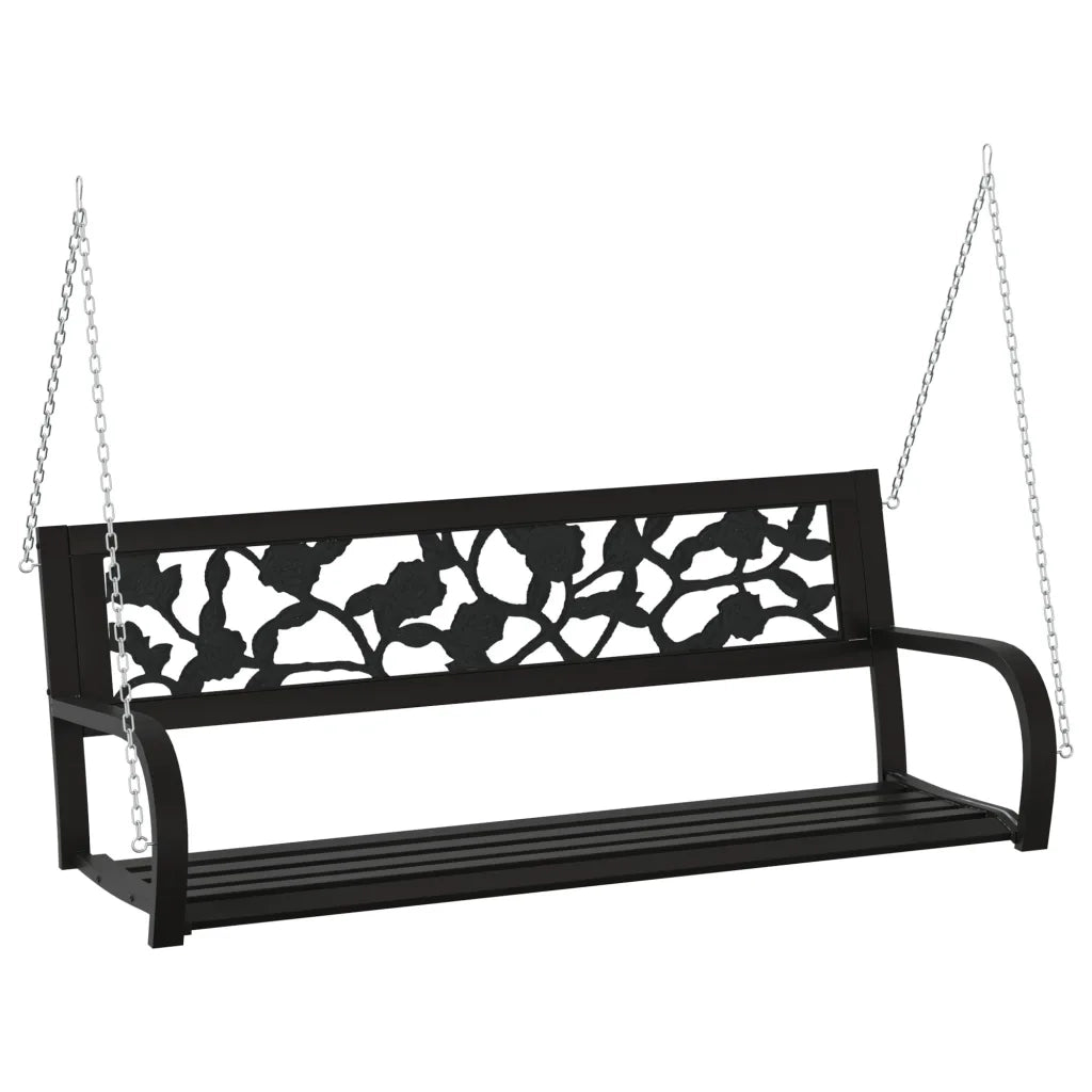 Dondolo per Esterni 125 cm Nero in Acciaio e Plastica 317145