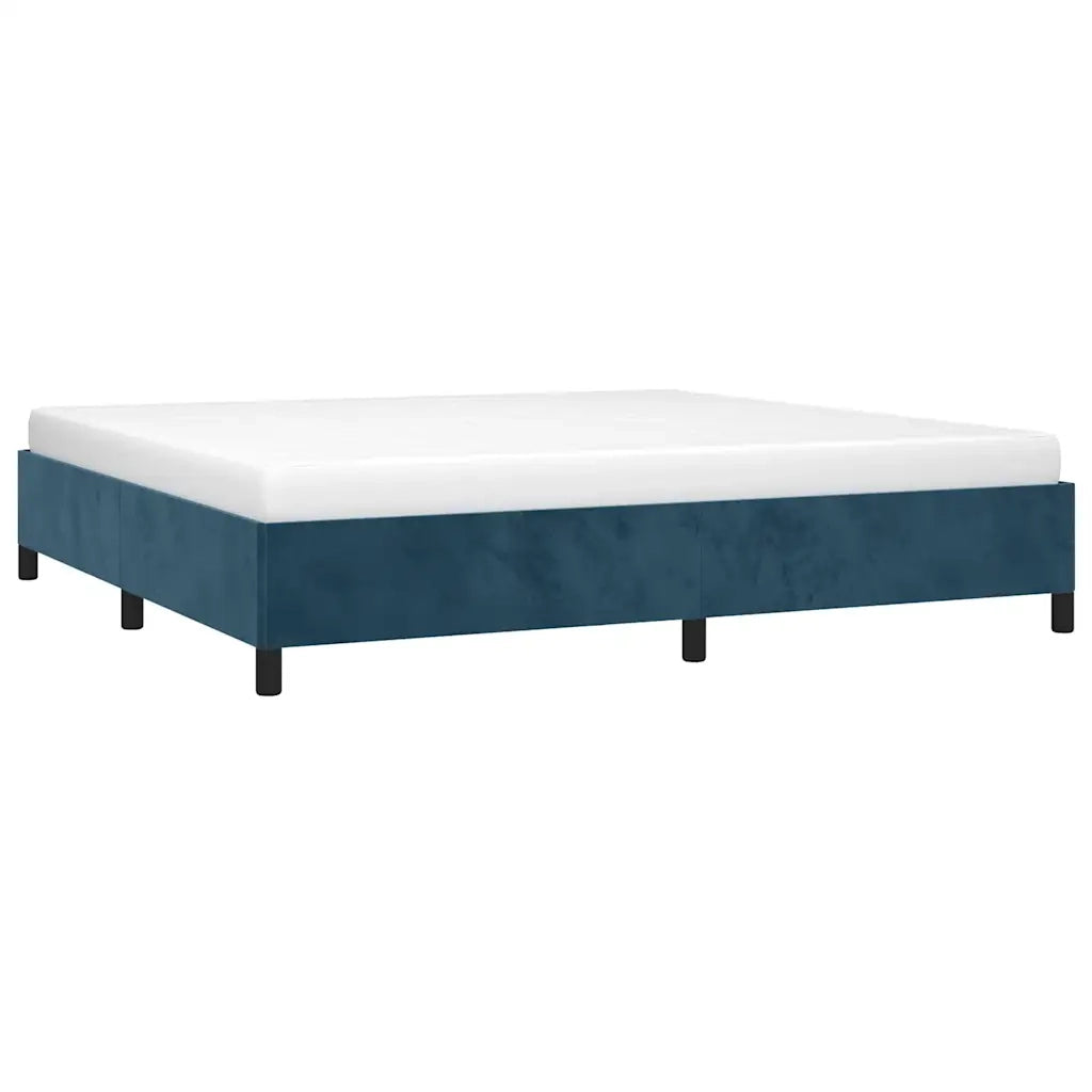 Giroletto senza Materasso Blu Scuro 200x200 cm in Velluto 347346