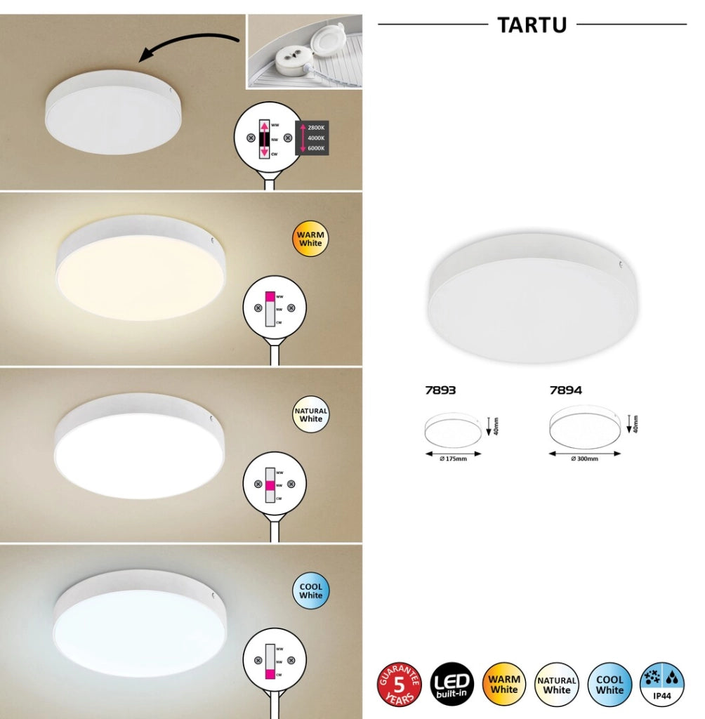 Plafoniera esterna rotonda LED 18W CCT bianca Rabalux