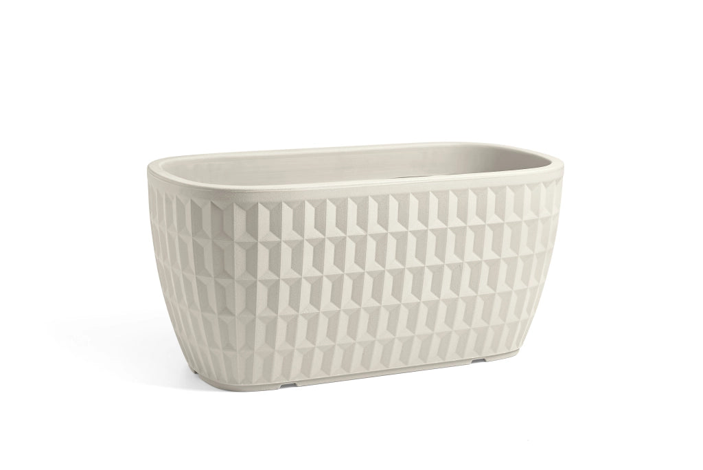 Cassetta rettangolare in resina "Tyle" 80 cm - arredo moderno giardino fioriera Colore: Bianco