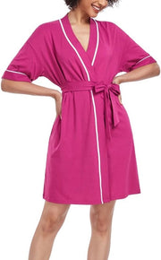 Badjas per donne Leggera kimono Saunabagno Camicia da camera per spa Casa e hotel S-XXL (rosa, M)