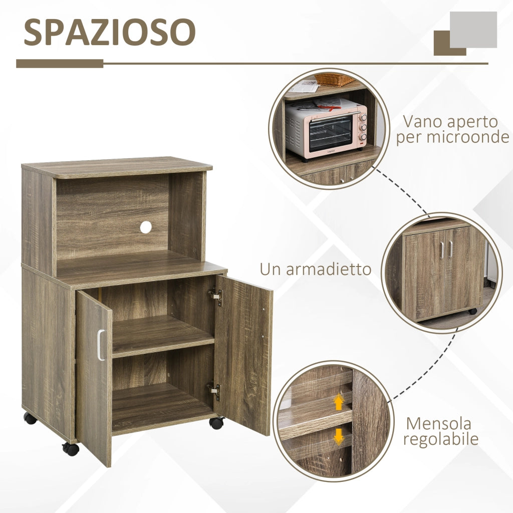 Mobile Cucina Multiuso con Ripiano ¨C Minimal ¨C Grigio 60.4x40.3x97cm