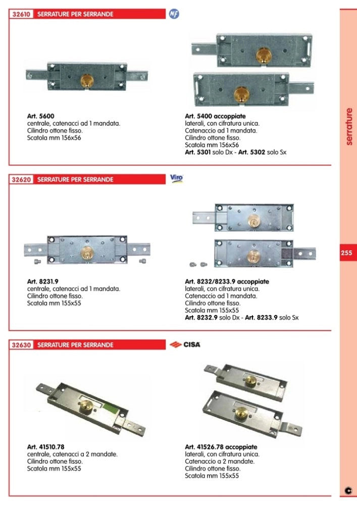 1coppia viro art. 8232/8233 serratura serranda a coppia cod:ferx.26121.stock