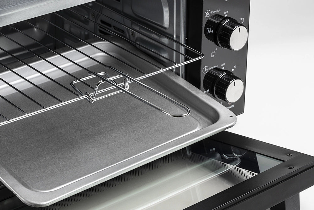 Melchioni Family Forno Elettrico Ventilato DEVIL Capacità 23 litri 3 Modalità di Cottura Timer da 60 Minuti 1200W Doppio Vetro Luce Interna e Temperatura Fino a 230° C 46X40X28 cm