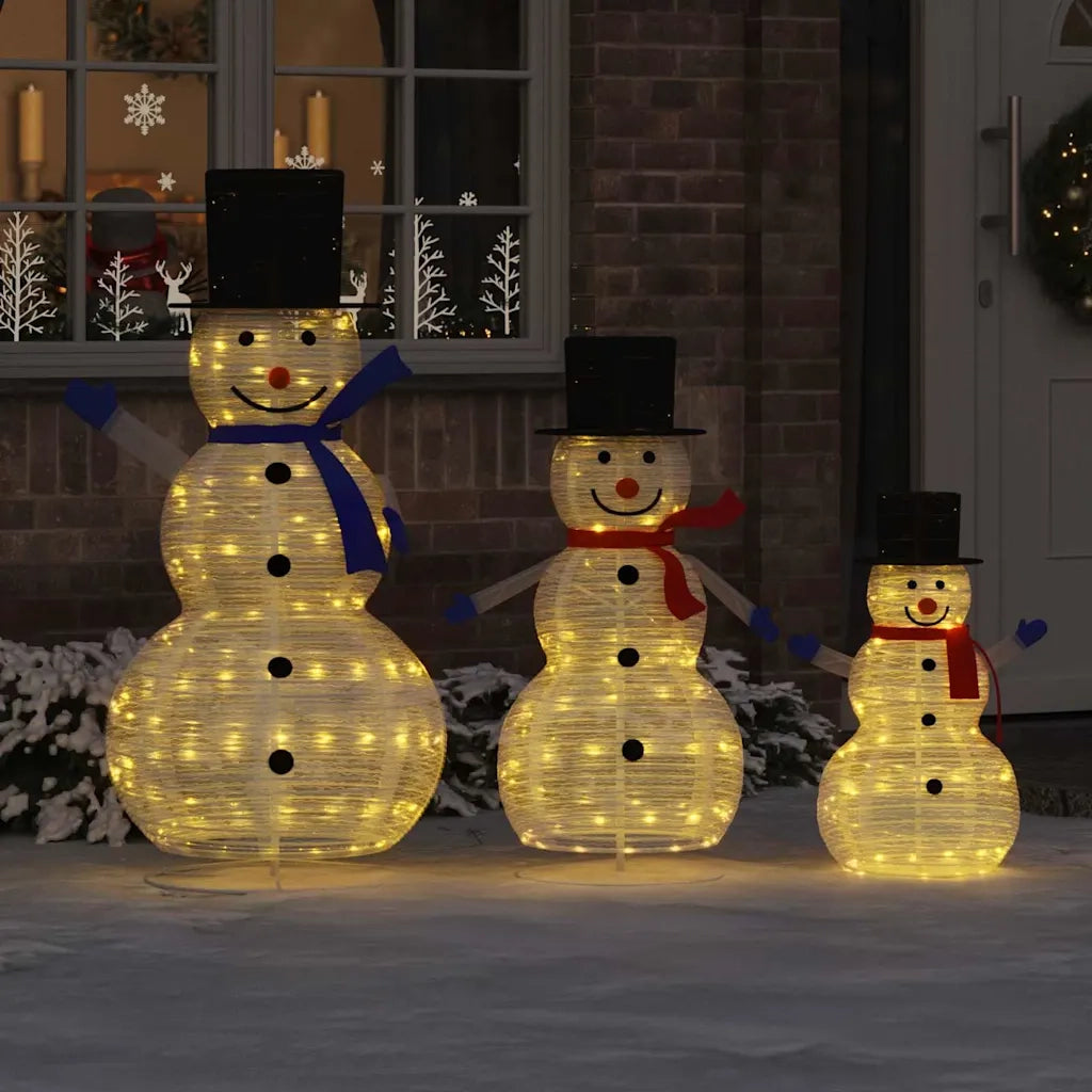 Famiglia di Pupazzi di Neve di Natale 3 pcs Bianco caldo 42018968