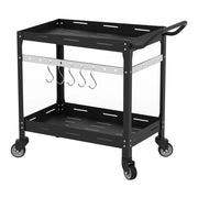 Carrello di servizio carrello da cucina/soggiorno mobile contenitore per esterni barra in acciaio 72 x 77 x 38 cm nero 03_0009222