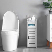 Colonna per bagno a 3 livelli - Colonna per toilette - Spazio per la raccolta tessuti - Asciugamano - Carta igienica - 1 cassetto - 1 vetrata - 17 x 22 x 56CM (S)