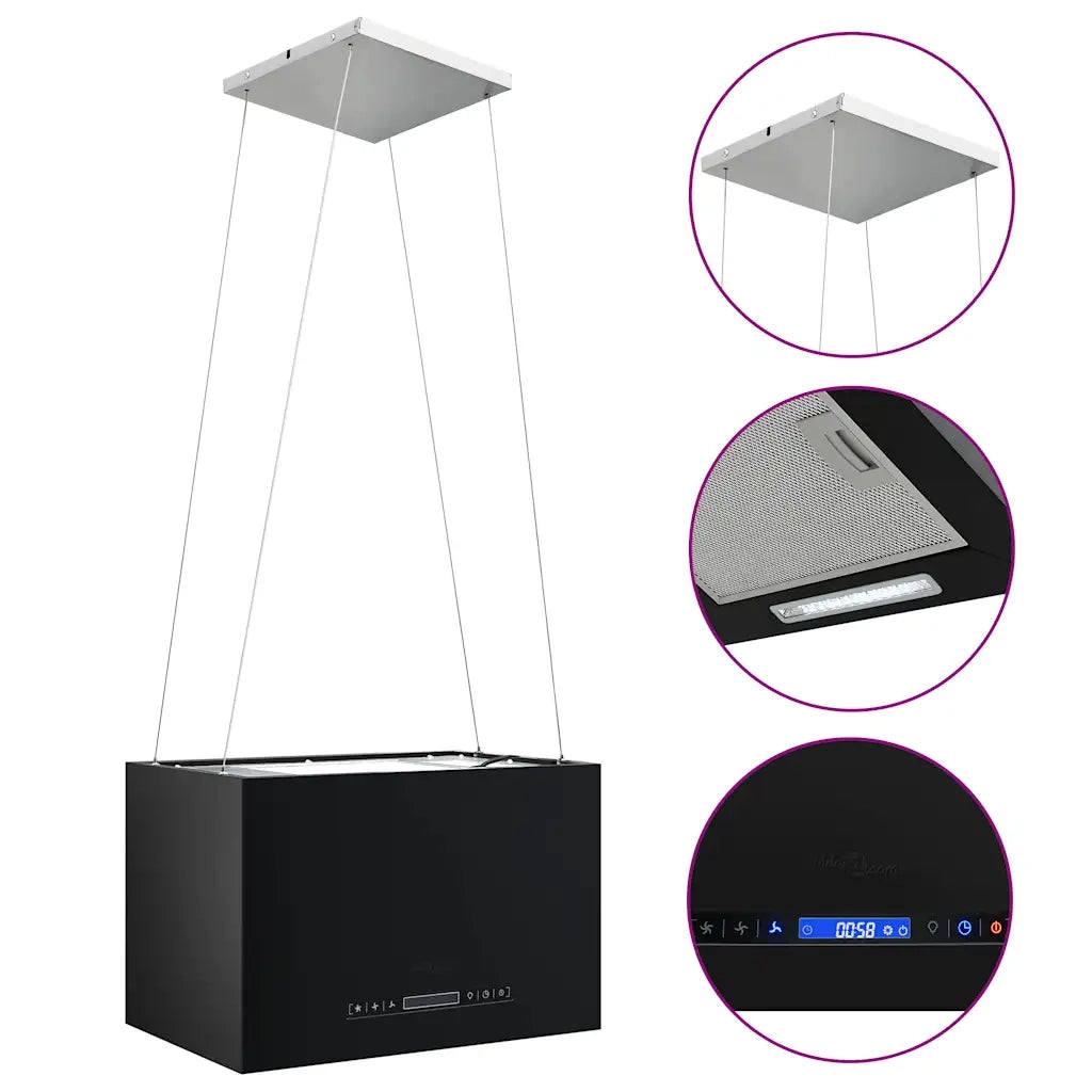 Cappa da Cucina ad Isola Sospesa LCD-Cappa a Isola Sensore 55 cm in Acciaio