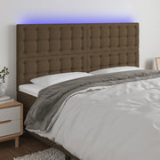 Testiera a LED Marrone Scuro 180x5x118/128 cm in Tessuto 3122875