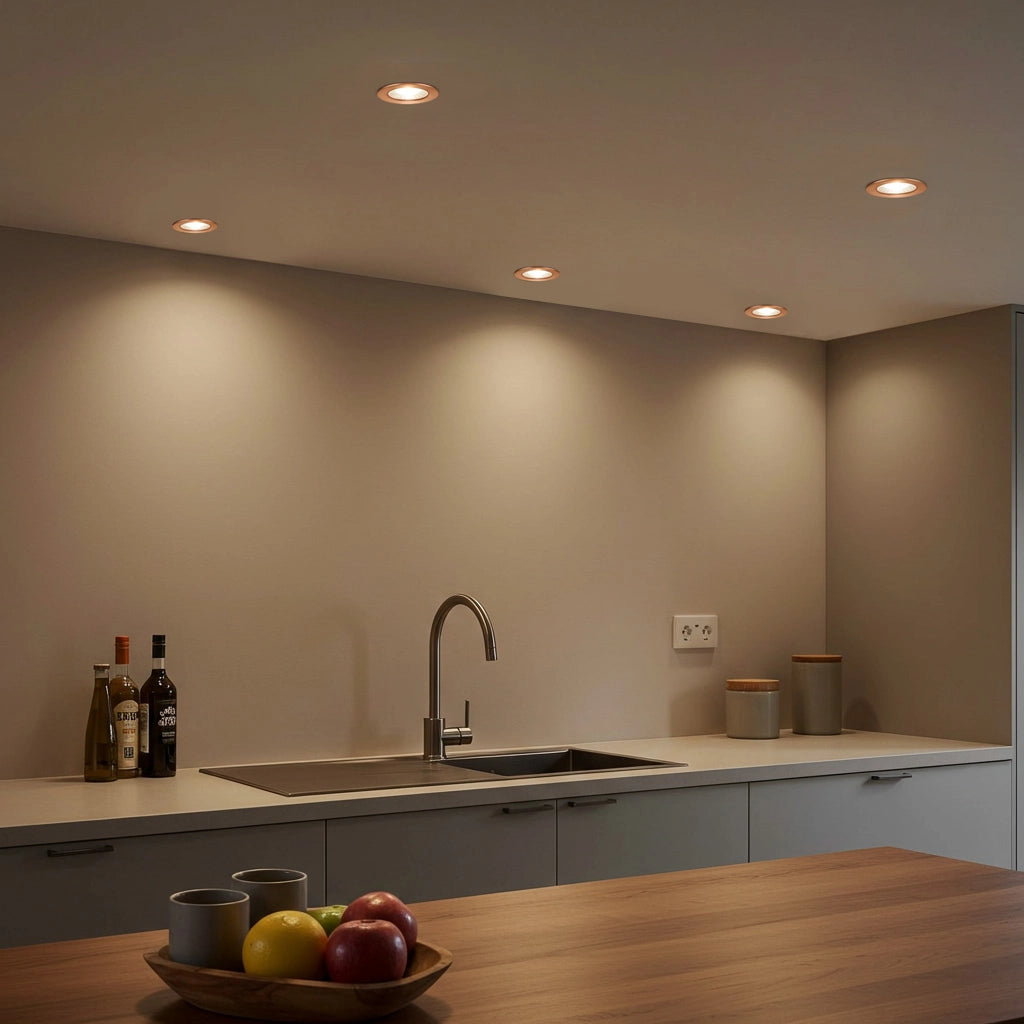 Faretto ad incasso LED 8W GU10 rame tondo foro 70mm moderno orientabile luce soffitto cucina soggiorno RAME 3000K