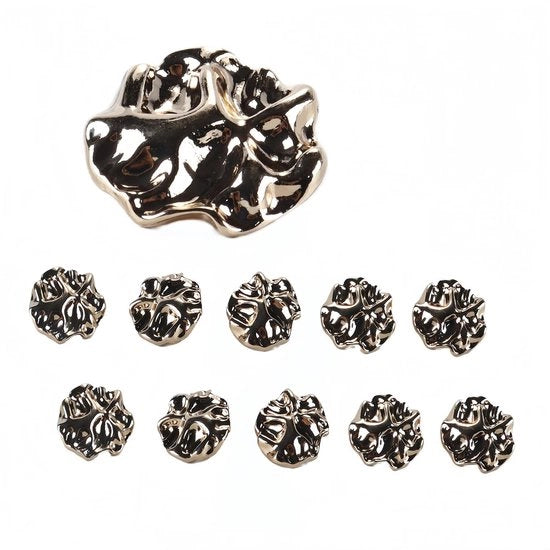 Set di 20 Viti Metalliche Irregolari in Oro e Argento