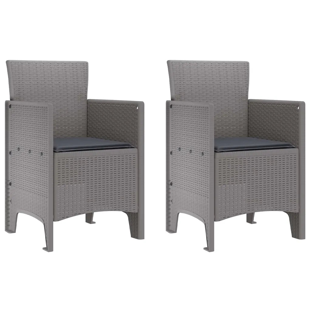 Set da Pranzo per Giardino 3 pcs Grigio chiaro Polipropilene 3378690