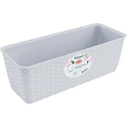 CASSETTA + RISERVA NATURAL STEFANPLAST - PP RATTAN BIANCO CM 40X16 H.CM 13- 4 pezzi