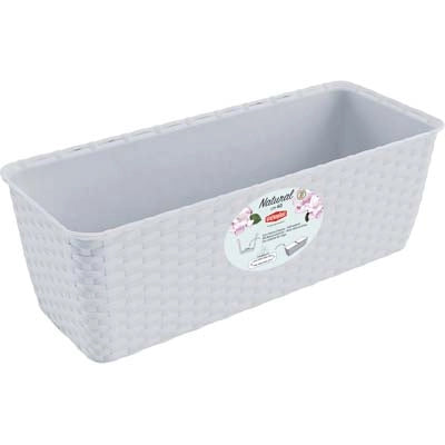 CASSETTA + RISERVA NATURAL STEFANPLAST - PP RATTAN BIANCO CM 40X16 H.CM 13- 4 pezzi