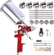 Strumento HVLP per verniciatura con 5 atomizzatori - 14 mm 17 mm 20 mm 25 mm 30 mm - ciotola in alluminio - 1000 cc - pistola per verniciatura con compressore di vernice