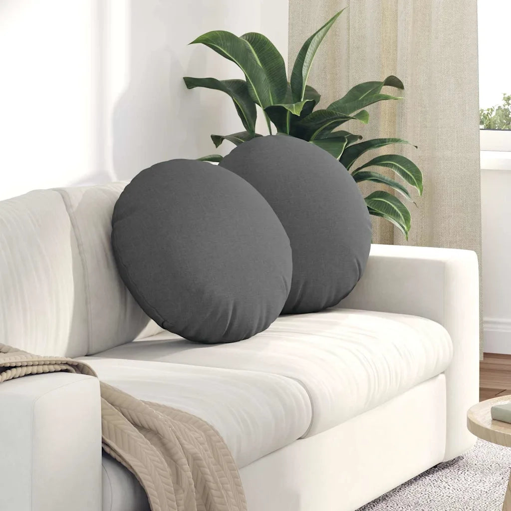 Cuscini per Seduta 2 pcs Grigio scuro Ø50 x 19 cm Tessuto 42014158