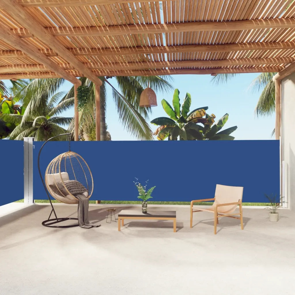 Tenda da Sole | Tenda laterale Retrattile Blu 160x1000 cm