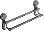 Maniglia per asciugamani senza martellata - attacco pesante a doppio gancio con morsetti forti per installazione facile, appoggio asciugamani per la doccia, design elegante del gancio, gancio in plastica resistente - 50cm