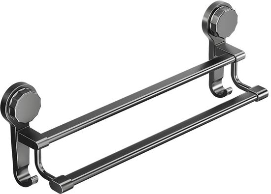 Maniglia per asciugamani senza martellata - attacco pesante a doppio gancio con morsetti forti per installazione facile, appoggio asciugamani per la doccia, design elegante del gancio, gancio in plastica resistente - 50cm