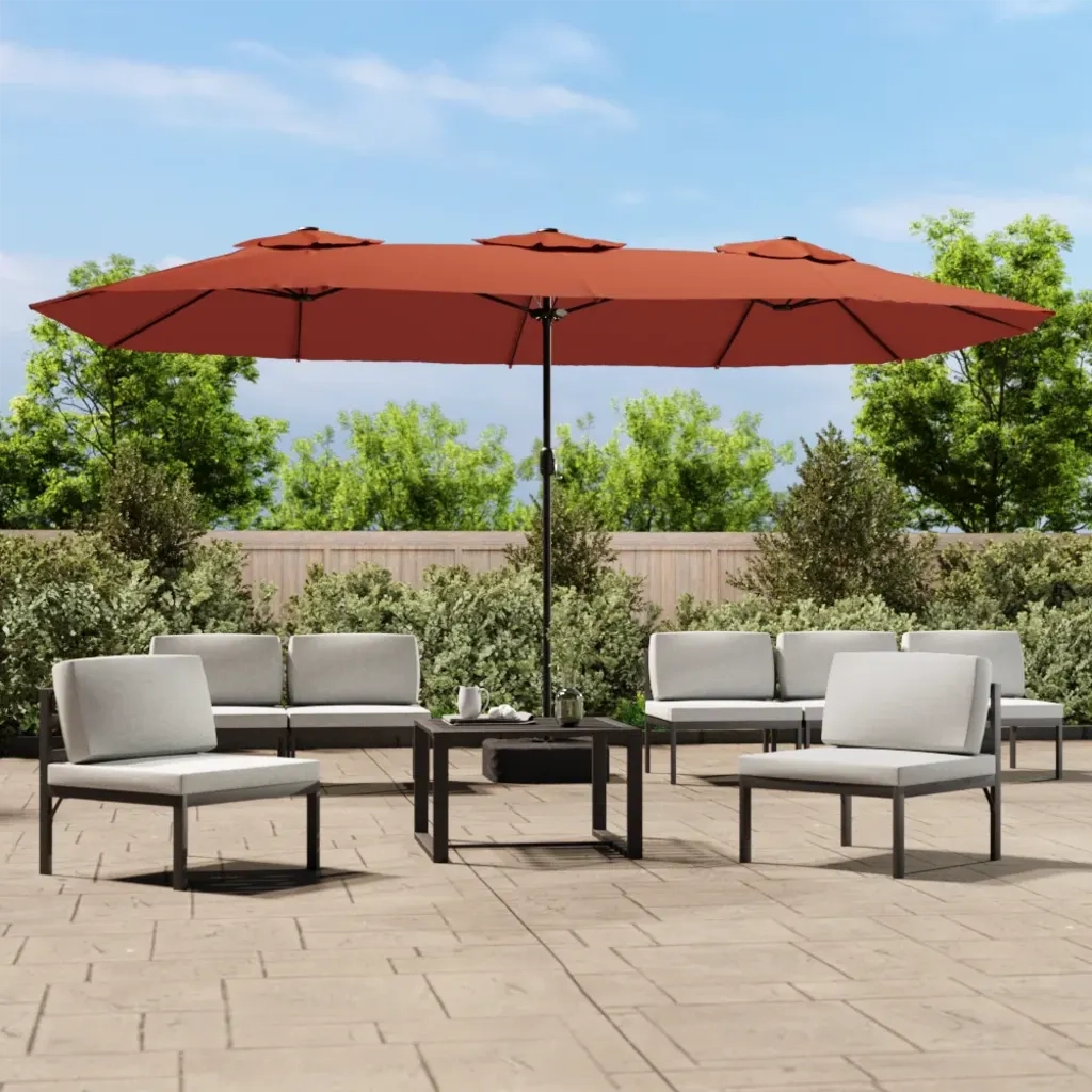 Ombrellone a Doppia Testa Terracotta 449x265 cm 362950