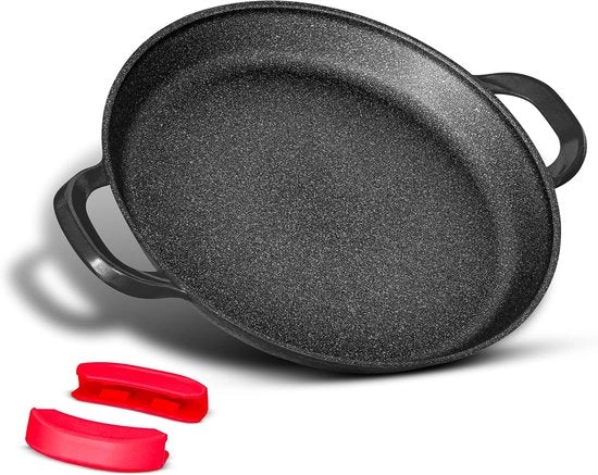 Padella per paella 40 cm - antiaderente - adatta per induzione - Nero