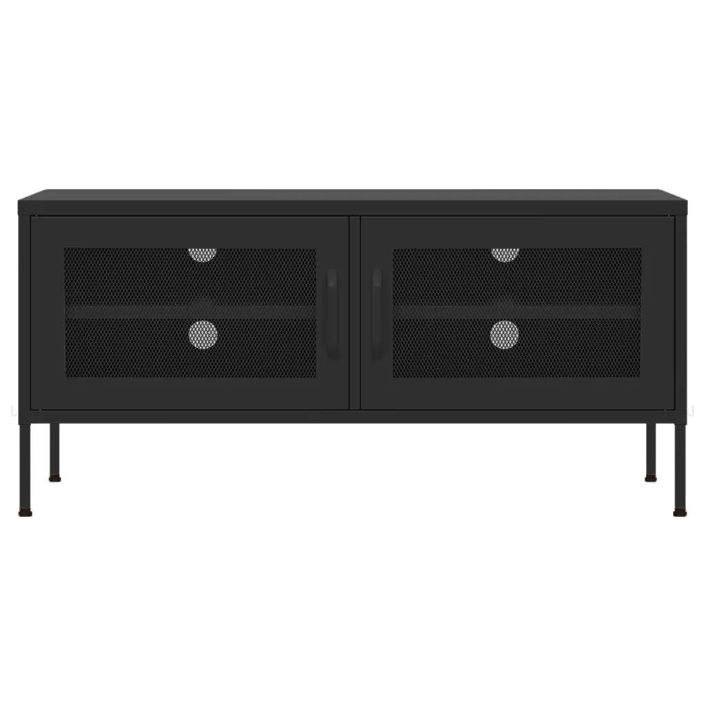 Mobile TV Nero 105x35x50 cm in Acciaio