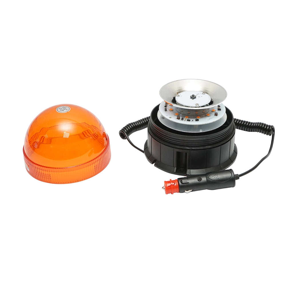 Lampeggiante LED 12–24V con 3 funzioni e base magnetica