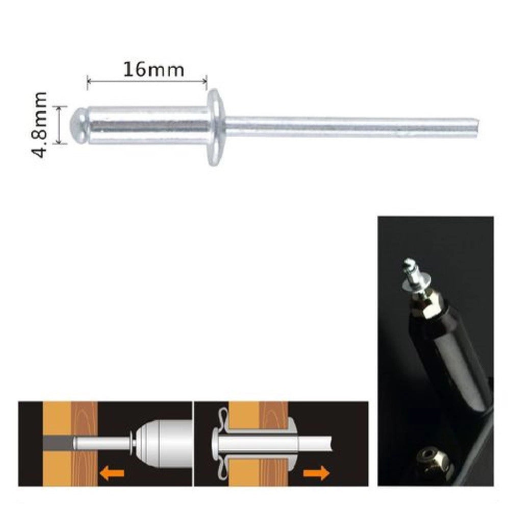 Trade Shop - Set 12pz Rivetti Rivetto 4.8x16mm Accessori Bricolage Ferramenta Fai Da Te 90822 -